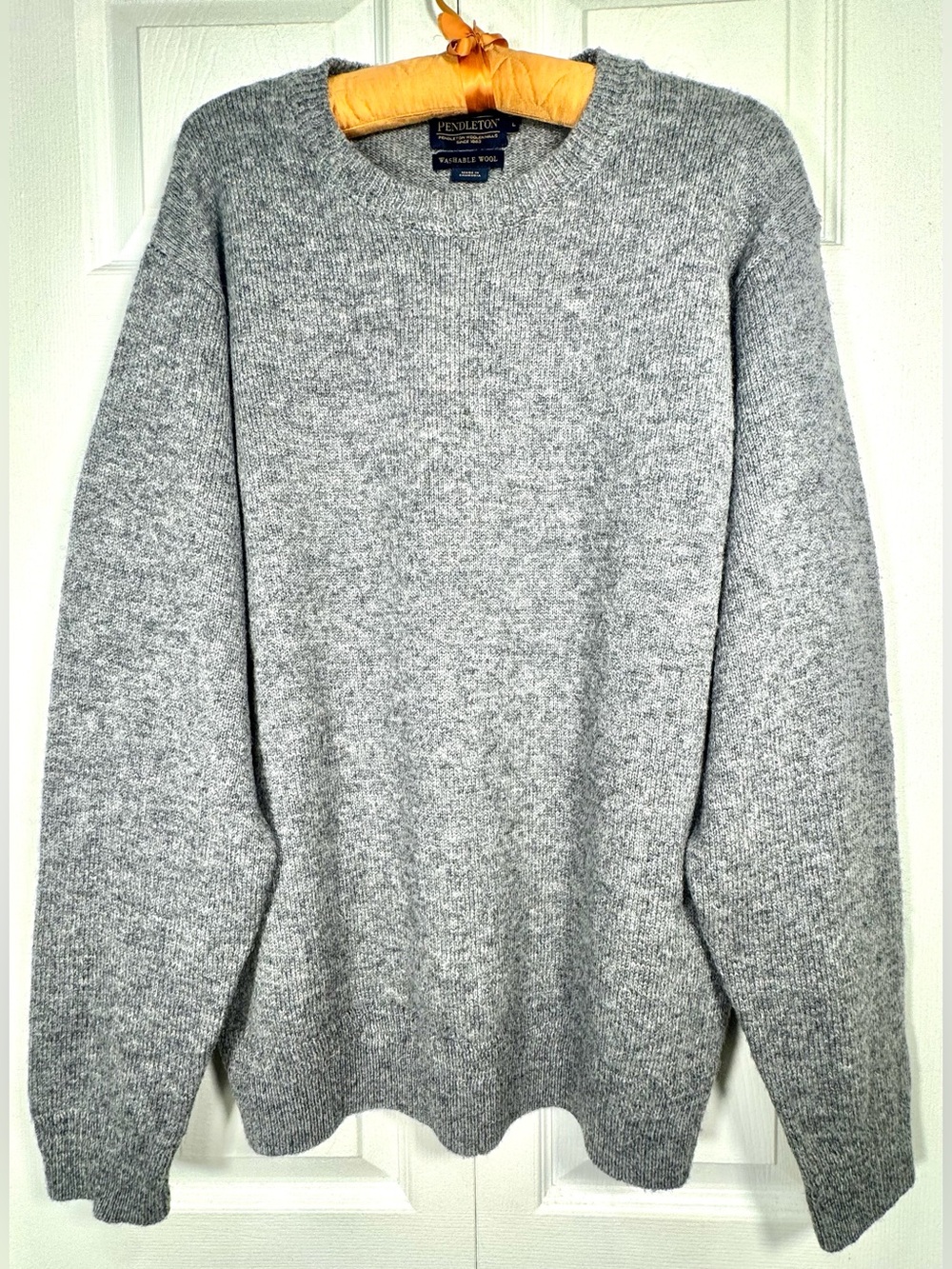 Pendleton Men’s Shetland Wool Crewneck Sweater Gray Heather Size Large
